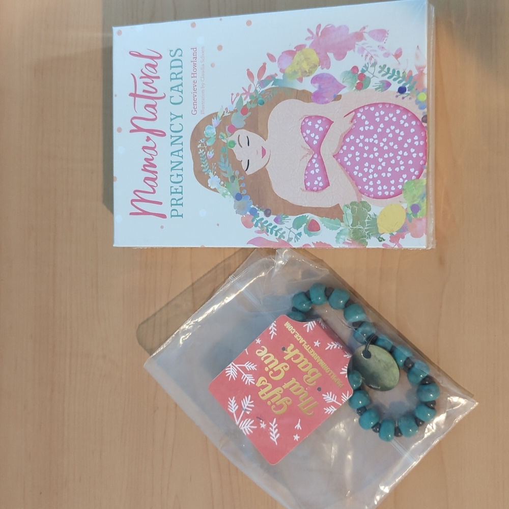NEW Mama Natural Pregnancy Affirmation Cards and Breathe Bracelet